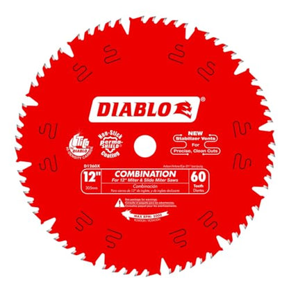 Diablo Combination Saw Blade - 12" Dia., 60 Comb Teeth, 1" Arbor