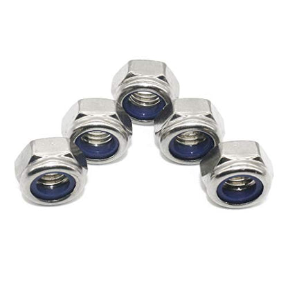 Fullerkreg M6 x 1mm Self-Locking Nylon Insert Hex Lock Nuts - size: M6 100Pcs