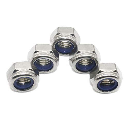 Fullerkreg M6 x 1mm Self-Locking Nylon Insert Hex Lock Nuts - size: M6 100Pcs