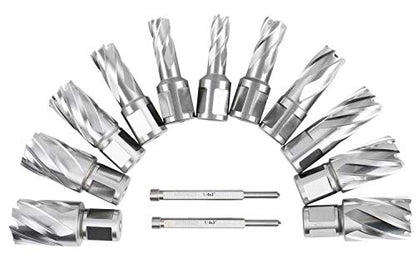 Accusize Industrial Tools HSS Annular Cutter, N10 - size: 7/16" to 1-1/16", 1" Cutting Depth, style: Styling Strong Case