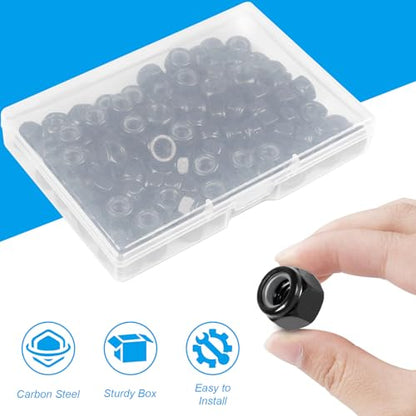 120Pcs M4 x 0.7mm Nylon Insert Hex Lock Nuts Locknuts - size: M4; 120pcs
