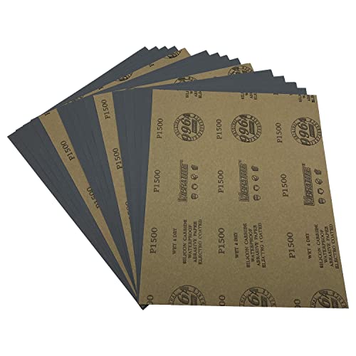 1500 Grit Wet Dry Sandpaper, 15PCS 9x11 Inch Silicon Carbide Sanding Sheets - style: Grit 1500