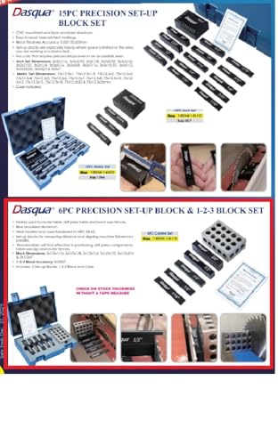 Dasqua 1804-1615 6 Piece Setup Block and 1-2-3 Block Set - size: 1/16-3/4" & 1-2-3, style: 6 Pc. Block Set & 1-2-3 Block