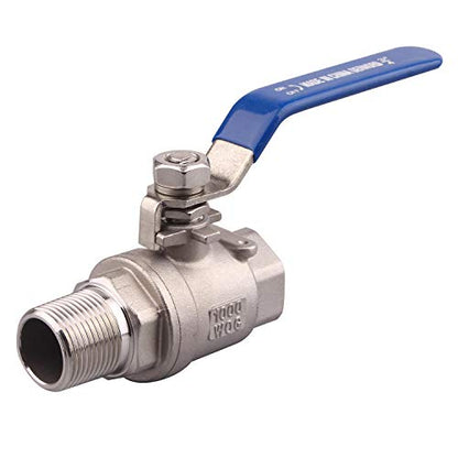 DERNORD Full Port Ball Valve 3/4 Inch - Male x Female Stainless Steel 304 Heavy Duty for Water, Oil, and Gas,1000WOG (3/4 Inch NPT) - size: 3/4 Inch NPT, style: Pack of 1