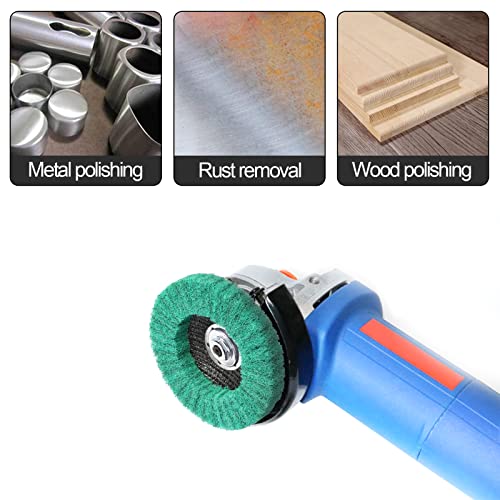 10Pcs 4.5" x 7/8" Nylon Fiber Flap Disc Polishing Grinding Wheel,Abrasive Grinding Discs for Angle Grinder,for Stainless Steel Polishing Metal Surface Finishing(Green) - style: Green
