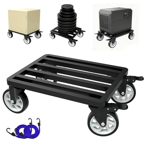 Stainless Steel Furniture Dolly, 2000lbs Capacity Heavy Duty Furniture Dolly, 5-inch Swivel casters, 18 x 14 inch Platform and Fastening Device, Safely Moving Heavy Objects - size: 18"L x 14"W x 7.5"H