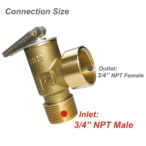 Water Heater Pressure Relief Valve, 150 PSI - size: 150 PSI, 3/4" NPT