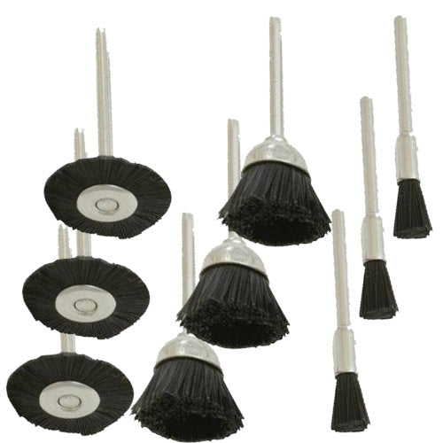 9 Pc Nylon Wire Wheel Brush Rotary Suit for Dremel 3000 4000 8220-2/28 395 7700-1/15 4000 3/34 Chicago Electric, Milwaukeen Nextec 1/8" Shank Hobbyy Clean Polish