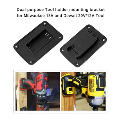30pas Tool Holders and Battery Holder for Dewalt 20v Wall Mount Hanger Battery Drill Tool Storage Shelf for Milwaukee M18(Black) - color: Black