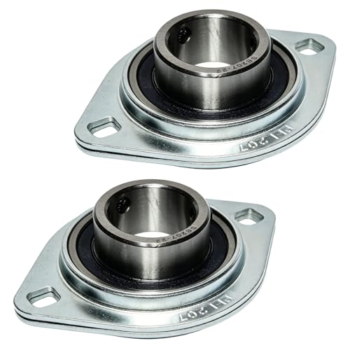2 Pack SBPFL207-22 Pillow Block Bearings 1-3/8" Bore Bearing Units Steel Flange Mounted Bearing Housing Pressed Steel Flange Bearing (SBPFL207) - style: SBPFL207-22