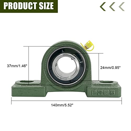 2Pcs UCP205-15 Pillow Block Bearings 15/16" inch Bore Mounted Pillow Bearing Cast Iron Base and Self Aligning Chrome Bearing - size: UCP205-15-2pcs