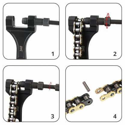 DYC 420 Gold Chain 132 Links with 5 Master Links and Chain Breaker Tool - color: Gold