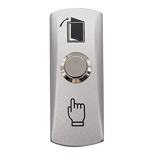 mxuteuk Door Access Control System Momentary Push Button Switch Zinc Alloy Panel Door Exit Button Push DC12V 3A G020-CF - color: Silver-B