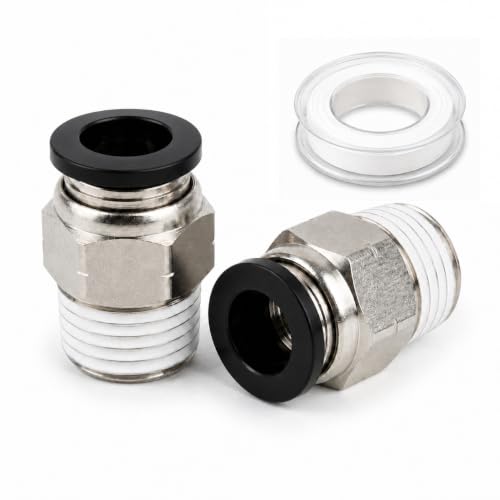 Unykora 6mm OD x 1/4" NPT Pneumatic Push to Connect Fittings, 20-Pack - size: 6mmOD x 1/4" NPT