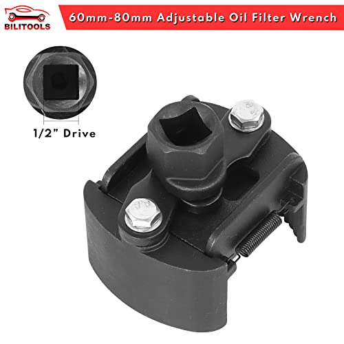 BILITOOLS Universal Adjustable Oil Filter Wrench with Auto-Clamp Spring - size: 60-80mm