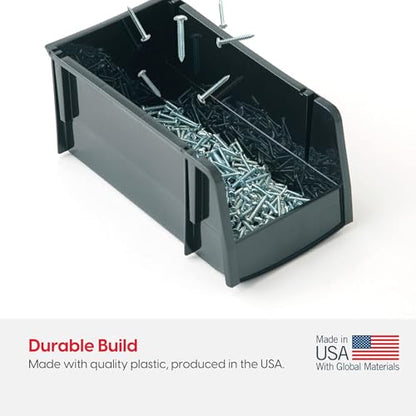IRIS USA 12 Pack Stackable Storage Bins Open Front Plastic Organizer Caddy Basket, Hardware Crafts, Small Parts, Nuts/Bolts, Garage Tools, Jumbo - size: Jumbo - 12 pack