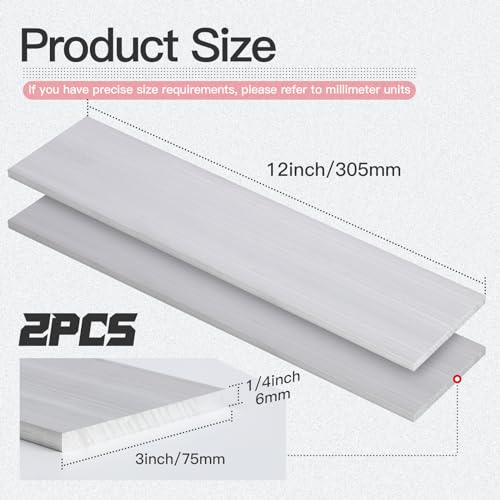 1/4" (6mm) X 3"(75mm) Square Aluminum Flat Bar 12" Long, 2 Pieces 6061 General Purpose Plate T6511 Solid New Mill - size: 1/4x3x12inch