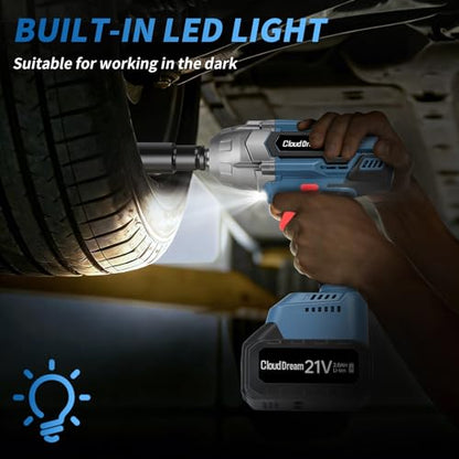 CloudDream 900Ft-lbs(1200N.m) Cordless Impact Wrench, Brushless 3800RPM - color: 1200n