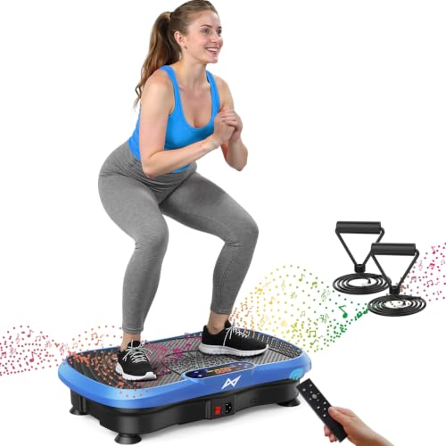 AXV Vibration Plate Exercise Machine Fitness Platform Body Vibrating Board - color: BT.PRO.BLUE