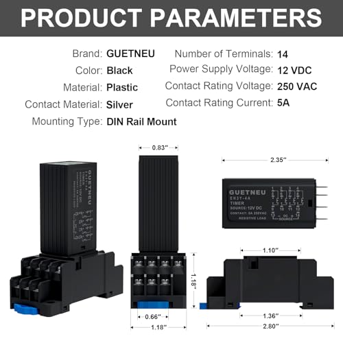 LCD Digital Display Relay, 14-Pin 12 VDC 4PDT - size: 14-Pin 12 VDC