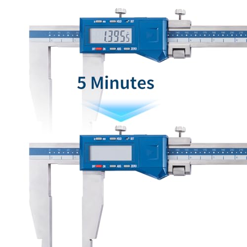 Dasqua 0-24"/600mm Heavy Duty Long Jaw Absolute Origin Digital Caliper, IP54 Stainless Steel Electronic Measuring Tool, in/mm Conversion, Accurary ±0.002"/0.05mm, Resolution 0.0005"/0.01mm - size: Heavy Duty 24"