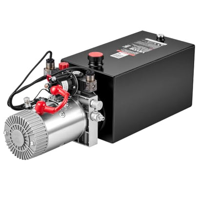 VEVOR 10 Quart Hydraulic Pump DC 12V 1.6KW Double Acting Dump Trailer Pump - size: 10 Quart, style: Double Acting