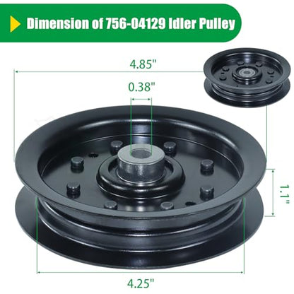 2 Pack 756-04129B Idler Pulley 4.25 for Cub Cadet 50" RZT 50 Decks - color: T7 2x756-04129 Black