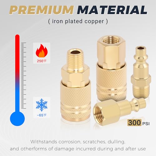 Brass 1/4 '' Air Coupler Plug Kit Air Compressor Fitting 15pcs - style: 15PCS 1/4" Female Plug