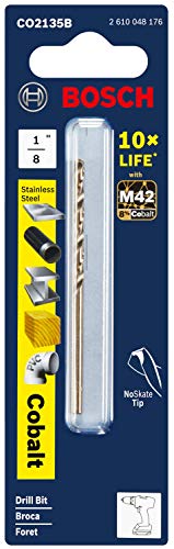 BOSCH CO2135B 1/8 in. x 2-3/4 in. Cobalt M42 Drill Bit (Pack of 2) - size: 1/8 x 2-3/4 in. (Pack of 2)