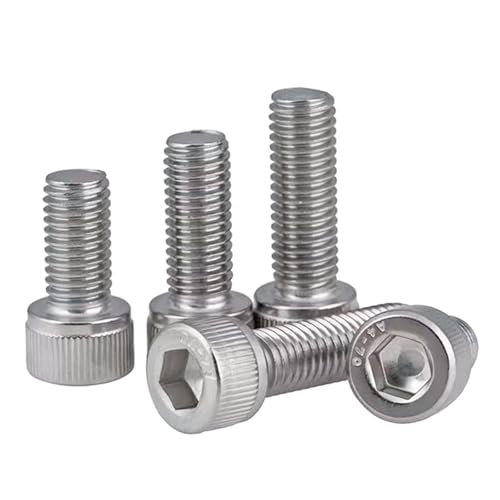 M1.4-0.3 x 6mm Socket Head Cap Screws Metric, Hex Socket Screw, Allen Socket Drive, 304 Stainless Steel (A2-70), Full Thread, Bright Finish, Machine Thread, DIN912,60 Pcs - size: M1.4-0.3 x 6mm（60 Pcs）