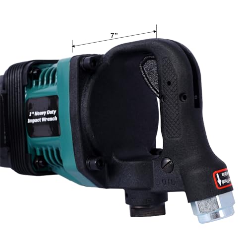 Industrial 1 Inch Air Impact Wrench with 38mm & 41mm Sockets - Heavy Duty Pneumatic Drive for Truck, Tire, and Equipment Repair, 1900 ft-lbs Max Torque, 3-Speed Forward/Reverse, 12.0 cfm, Green