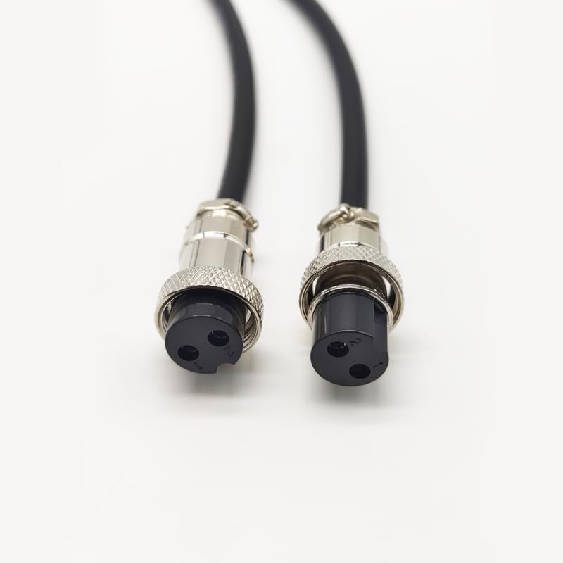 19.69 ft GX16 2 Pin Double Female Head Aviation Cordset, GX16 2Pins Female to Female Connector Electrical Cable Panel Mount Circular Metal Aviation Adapter Cordset for Ships 18AWG (6meter) - size: 19.69ft