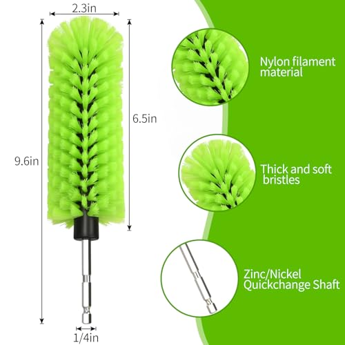 1 Pack Drill Brush for Car Wheel and Bottle(Green) - color: 1 Pack Green