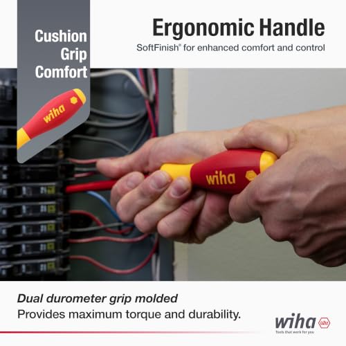 Wiha 32092 Insulated Screwdriver Set, 6-Piece 1000V Electrician Tool Kit