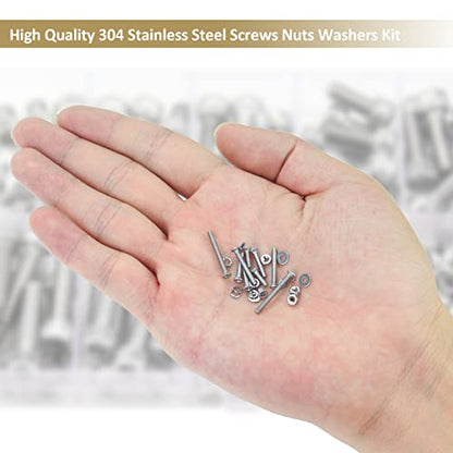 562 Pieces M2.5 x 4/6 /8/10 /12/16 /20mm Phillips Countersunk Head Machine Screws Nuts Washers Assortment Kit, 304 Stainless Steel, Fully Machine Thread - size: M2.5, style: Phillips Countersunk Head