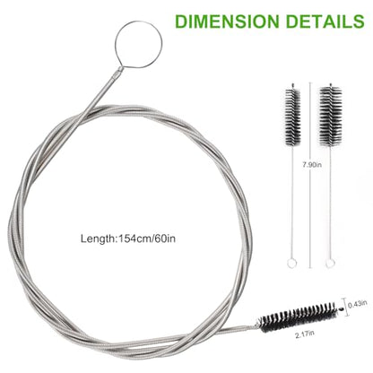 CiaraQ11-Piece Black Tube & Pipe Cleaning Brush Set - color: Black+black, size: 8.0 Inch & 60 Inch