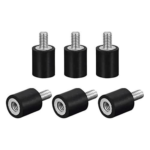 uxcell Rubber Mounts 6pcs M4 Male/Female Vibration Isolator Shock Absorber, for Garage Motor Air Compressor Car Boat Bobbins, D10mmxH10mm - size: M4x10mmx10mm