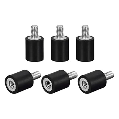 uxcell Rubber Mounts 6pcs M4 Male/Female Vibration Isolator Shock Absorber, for Garage Motor Air Compressor Car Boat Bobbins, D10mmxH10mm - size: M4x10mmx10mm