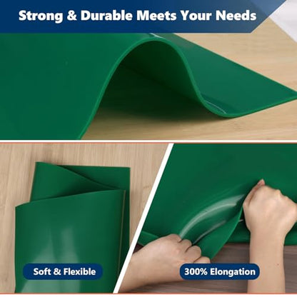 WochiTV Green Silicone Rubber Sheet, 12" Wide x 1/8" Thick x 12" Long High Temperature Rsistant Rubber Mat for DIY Gaskets Material, Pads, Sealing, Cushion, Microwave Oven Protection - color: 1/8" Thick Green, size: 12” x 12"