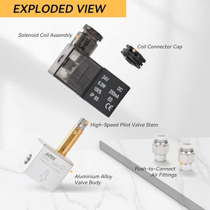 1/8" NPT Solenoid Valve 2V025-06, 2-Way Normally Closed, DC 24V, DIN - size: NPT1/8″/DC24/Junction on Box, style: 2-Way Solenoid Valve