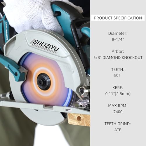 8 1/4 Inch (210MM)-60T, Arbor 5/8"-Diamond, Smooth Cut Coating. Circular Saw Blade, Table Saw Blade, Miter Saw Blade, for Laminate, Veneer Board, Plywood, Hard Wood, MDF and HDF Cutting - size: 8-1/4"(210mm) 60T