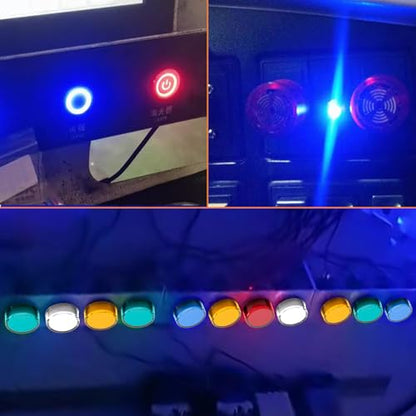 GASHER 12V/24V/110V 20mA Energy Saving Indicator Light Mounting Hole Size 16mm Green Yellow Red Blue White 10 Pcs（110V） (Pack of 2) - size: 16mm (Pack of 2), style: 110V