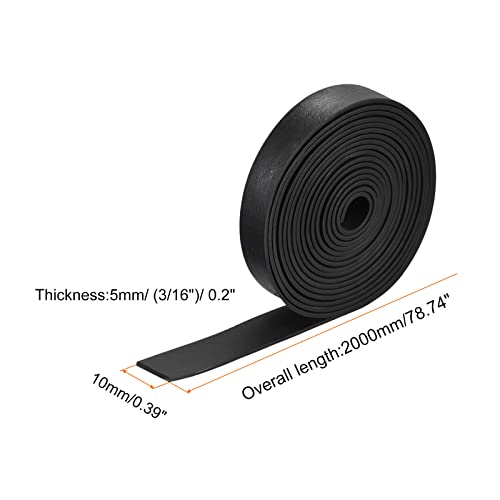 uxcell EPDM Rubber Foam Sheet Strips 3/16" T x 0.39" W x 78.74" L, Neoprene Rubber Sheet Rolls for DIY Gasket, Sealing Padding, Reduce Vibration Mat - size: 3/16"T x 0.39"W x 78.74"L