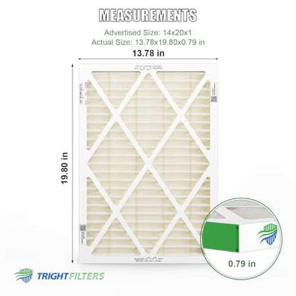 TRIGHTFILTERS 14x20x1 Air Filter MERV 11 HVAC Furnace Filter Pleated 2 Pack - size: 14x20x1