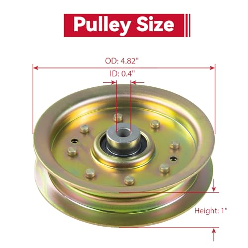 GELASKA 2 Pack 756-04129b Idler Pulley 4.25 for Cub Cadet 50" RZT 50 Mowers - color: A2 2x756-04129 Yellow