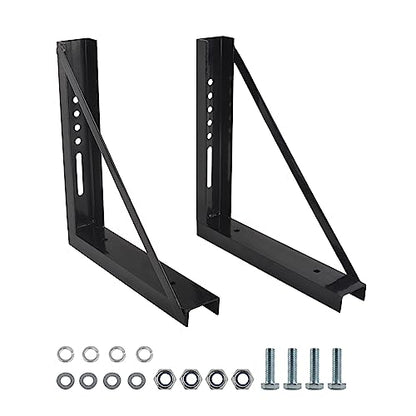 2 PCS 18 x 18 Inch Black Welded Structural Steel Mounting Brackets - size: 18"x18" Welded-2PCS