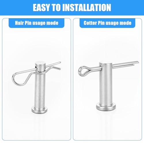 122Pcs Cotter Pin Hair Pin Clevis Pin Assortment Kit,R Clips Retaining Hair Pins Assortment, Including Single Hole Clevis Pin&Split Cotter Pin&R Clip Hitch Pin for Trailer Latch, Zinc-Plated