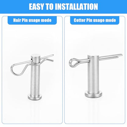 122Pcs Cotter Pin Hair Pin Clevis Pin Assortment Kit,R Clips Retaining Hair Pins Assortment, Including Single Hole Clevis Pin&Split Cotter Pin&R Clip Hitch Pin for Trailer Latch, Zinc-Plated