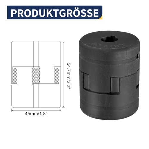 uxcell 1/2" to 3/8" L075 Flexible 3-Piece L-Jaw Coupling Coupler Set - size: 1/2" to 3/8"