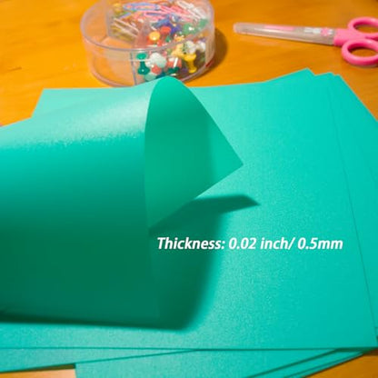 10 Pcs 8”X8” Green Opaque Rigid Plastic Sheet, 0.02 inch Thick PVC Sheet 200mm x 200mm for Office DIY Cutting - color: Green
